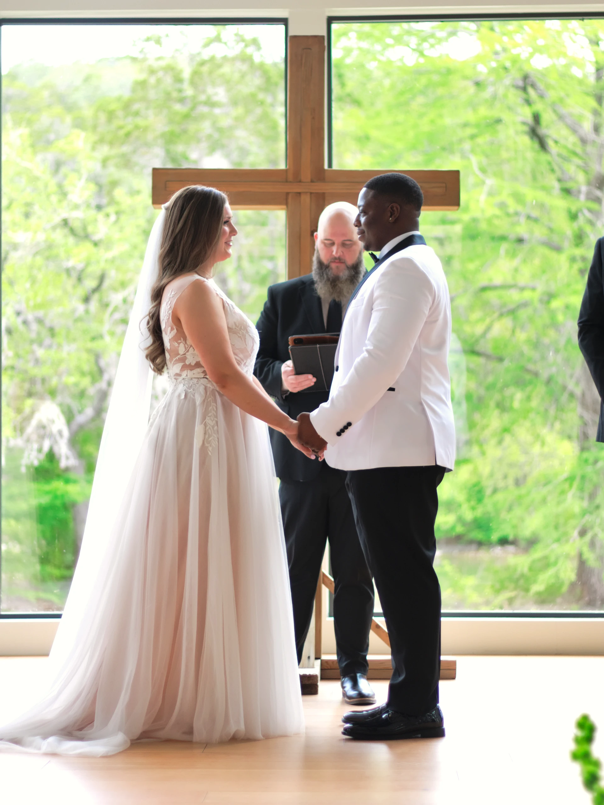 New Braunfels wedding details with rings flowers and elegant styling