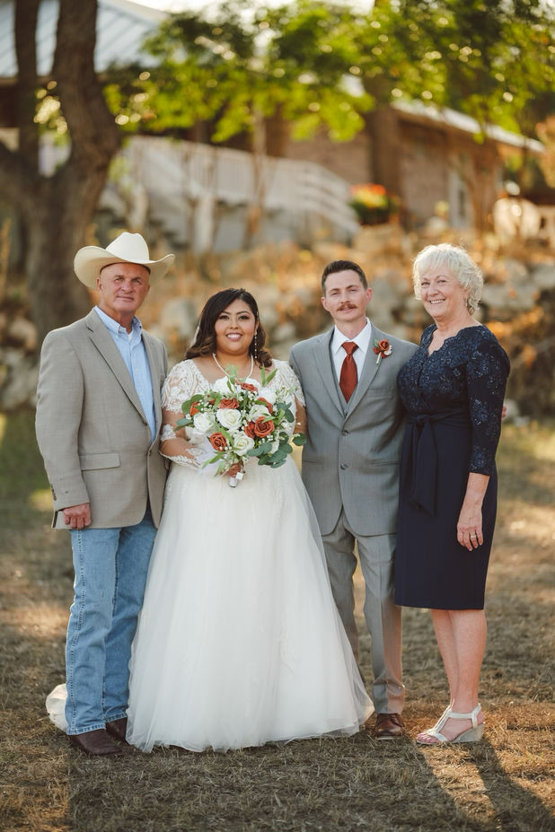 Family portrait at golden hour at The Casa at Canyon Lake